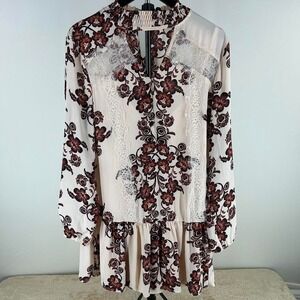 Skylar Jade Floral Boho Vintage Style Ruffle Mini Dress